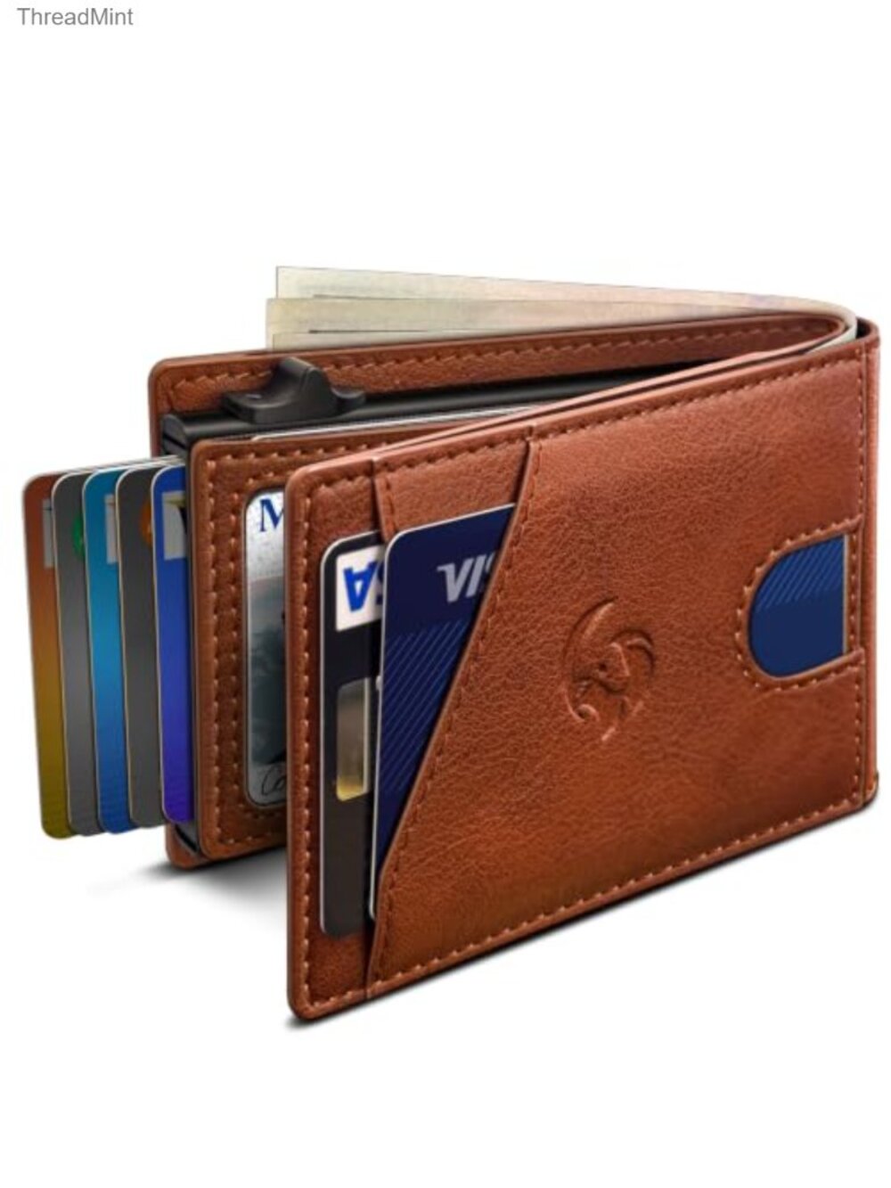 Slim Pop Up Card Holder Wallet RFID Blocking Minimalist Bifold